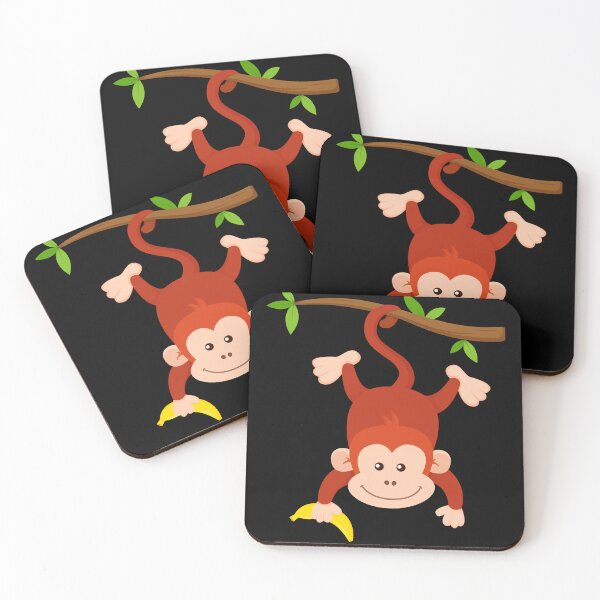 Item preview, Monkey Holding Banana Hanging Upside Down from Tree designed and sold by samshirts.