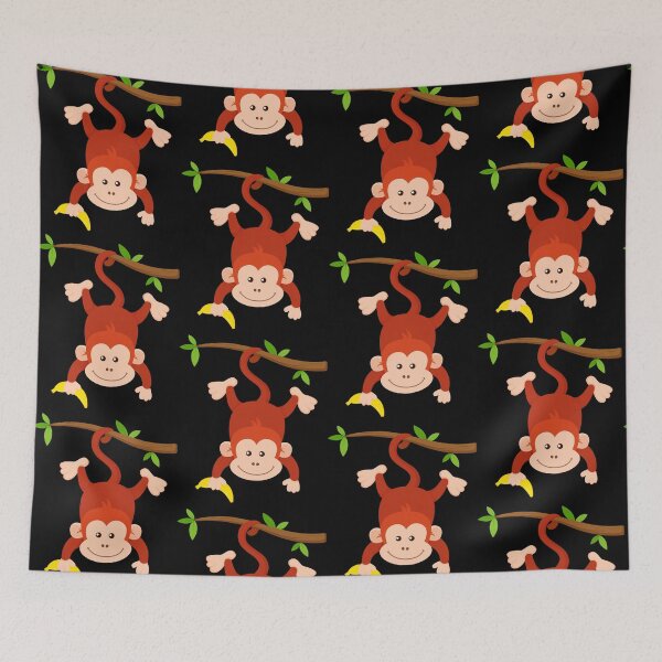 Item preview, Monkey Holding Banana Hanging Upside Down from Tree designed and sold by samshirts.