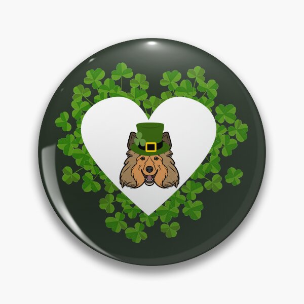 Item preview, Shetland Sheepdog (Sheltie) Head in Shamrock Heart with Saint Patrick's Day Theme designed and sold by SeasonalDogs.