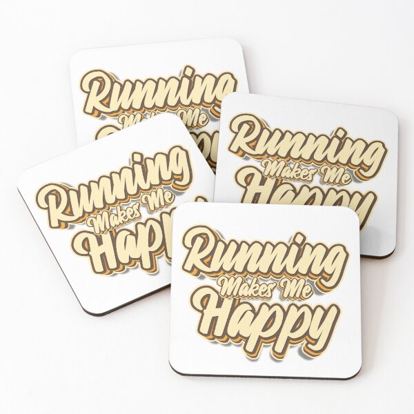 Item preview, Running makes me happy typography designed and sold by KondeHipe.