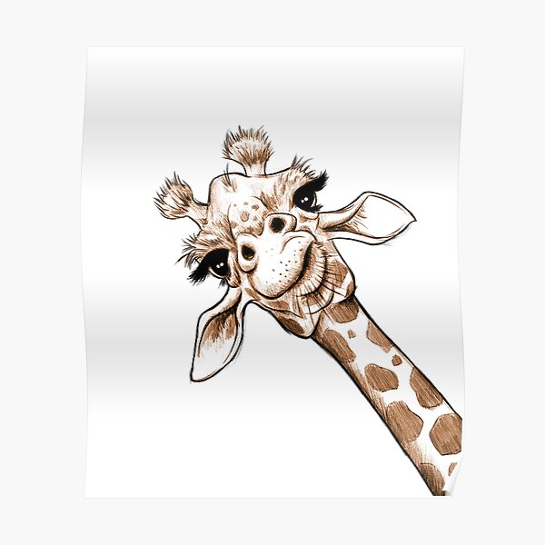 Sketch Giraffe Art Poster