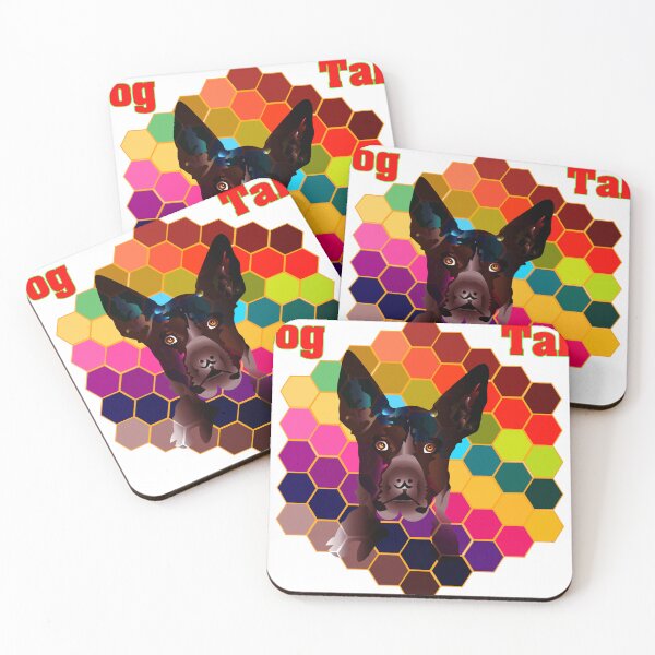 Item preview, Colorful hexagonal dog head in background designed and sold by Bigrow.