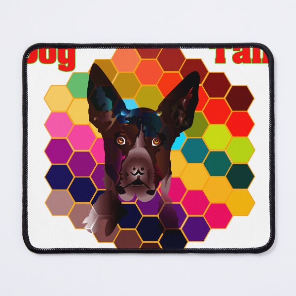 Item preview, Colorful hexagonal dog head in background designed and sold by Bigrow.