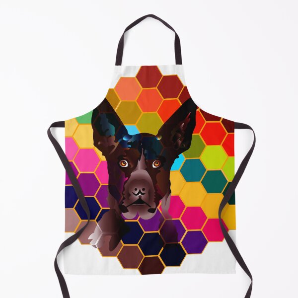 Item preview, Colorful hexagonal dog head in background designed and sold by Bigrow.