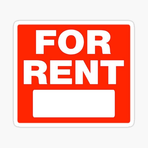 "For Rent Message" Sticker for Sale by Prestige313 Redbubble