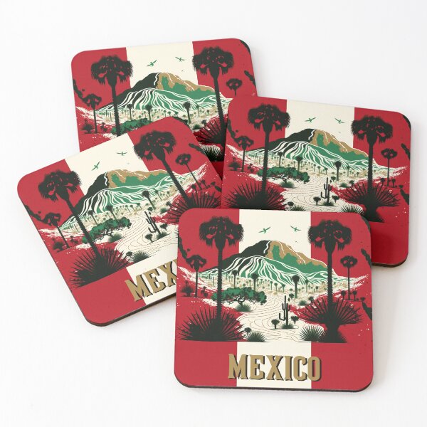 Item preview, Mexico landscape with cactuses and mountains designed and sold by AreteSticker.