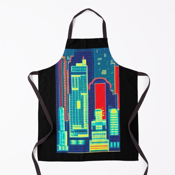 Item preview, 8-bit style cityscape neon red designed and sold by PixelDripped.
