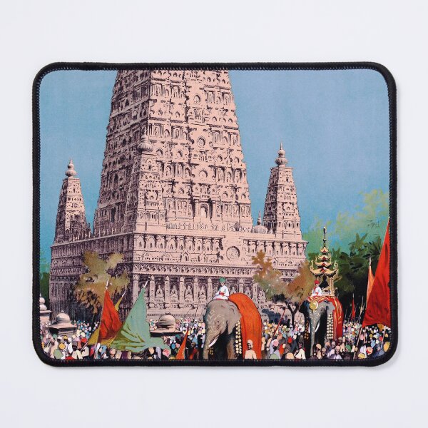 Item preview, VISIT INDIA Bodh Gaya 1930s Indian State Railways Vintage Travel Poster designed and sold by retroposters.