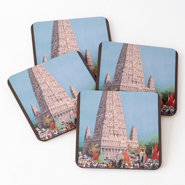 Item preview, VISIT INDIA Bodh Gaya 1930s Indian State Railways Vintage Travel Poster designed and sold by retroposters.