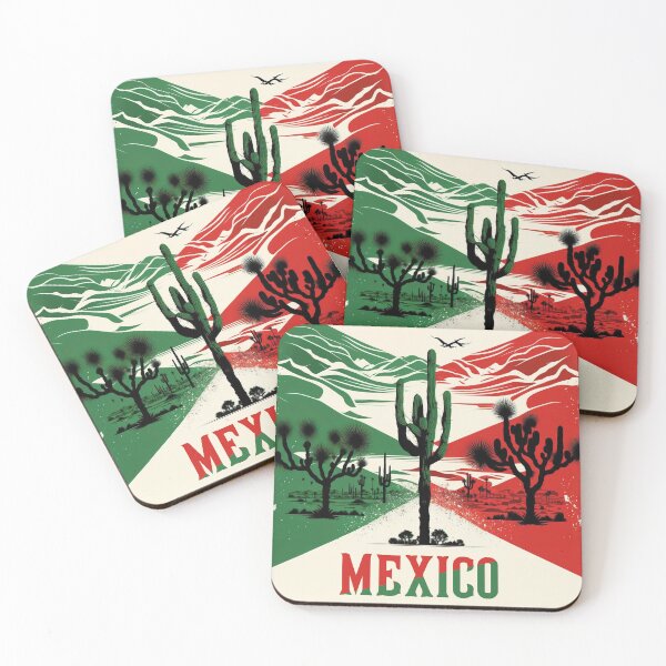 Item preview, Mexico landscape with cactuses and mountains designed and sold by AreteSticker.