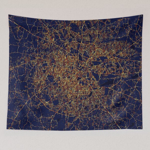 Item preview, Bengaluru, India China Map -  City At Night designed and sold by deMAP.