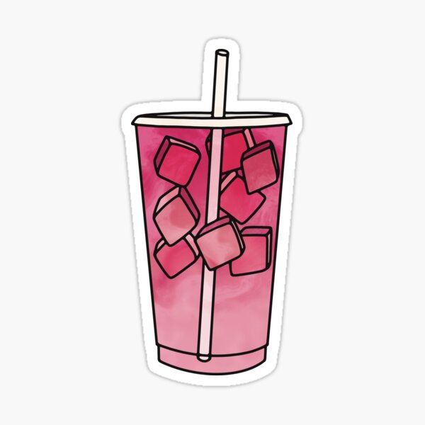 StarBucks Pink Drink Sticker by Lit-Merchandise, Redbubble