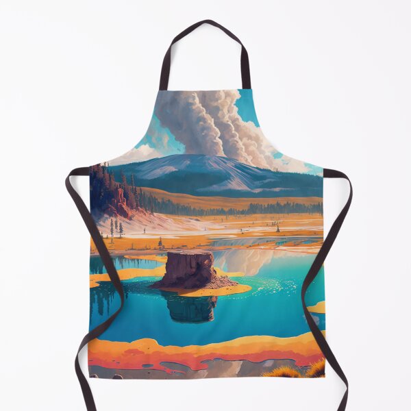 Item preview, Yellowstone National Park 01 | Colorful Cartoon Landmarks Landscapes designed and sold by Sunchaser World.