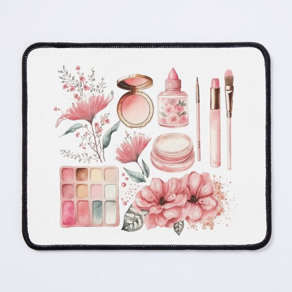 Item preview, Pink Flowers and Make Up Watercolor designed and sold by Alice Monber’s Illustration.
