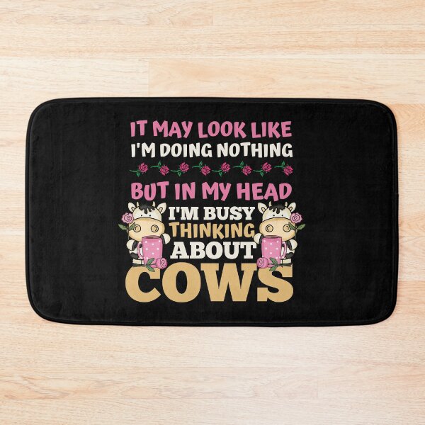 Item preview, Black version of Just busy thinking about cows designed and sold by FarmsteadAcers.