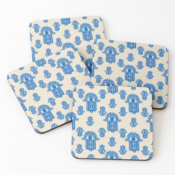 Item preview, Matisse Blue Hamsa con ojos malvados y símbolos étnicos designed and sold by Jasmine Blooms Designs.