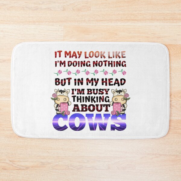 Item preview, Retro version of Just busy thinking about cows designed and sold by FarmsteadAcers.
