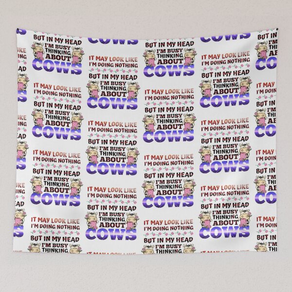 Item preview, Retro version of Just busy thinking about cows designed and sold by FarmsteadAcers.