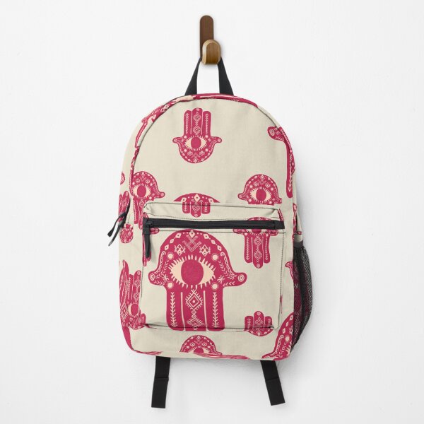 Item preview, Viva magenta Hamsa with evil eyes and ethnic symbols designed and sold by Jasmine Blooms Designs.