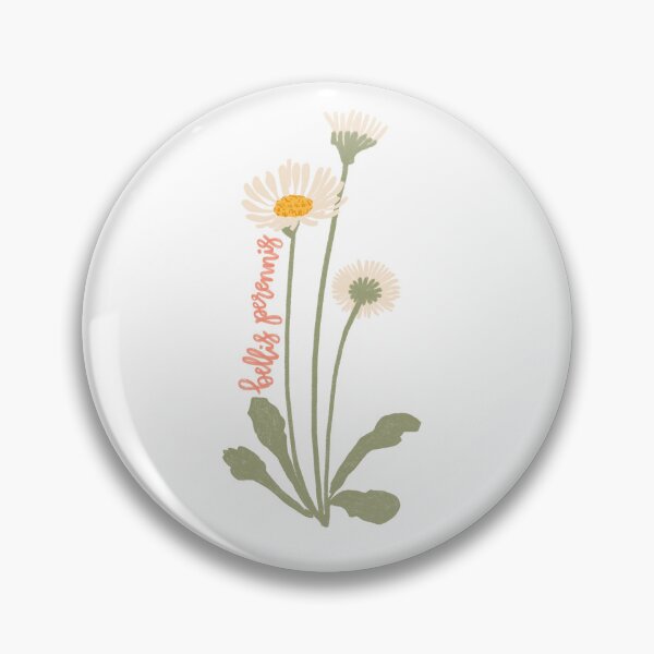 Item preview, Daisy Flower Illustration With Latin Name Bellis Perennis designed and sold by MissCassieBee.