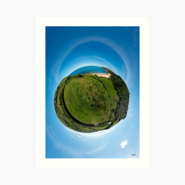 Kinnagoe Bay (as a floating green planet) Art Print