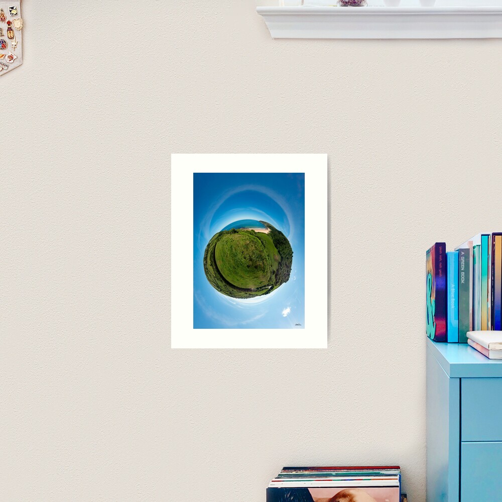 Kinnagoe Bay (as a floating green planet) Art Print