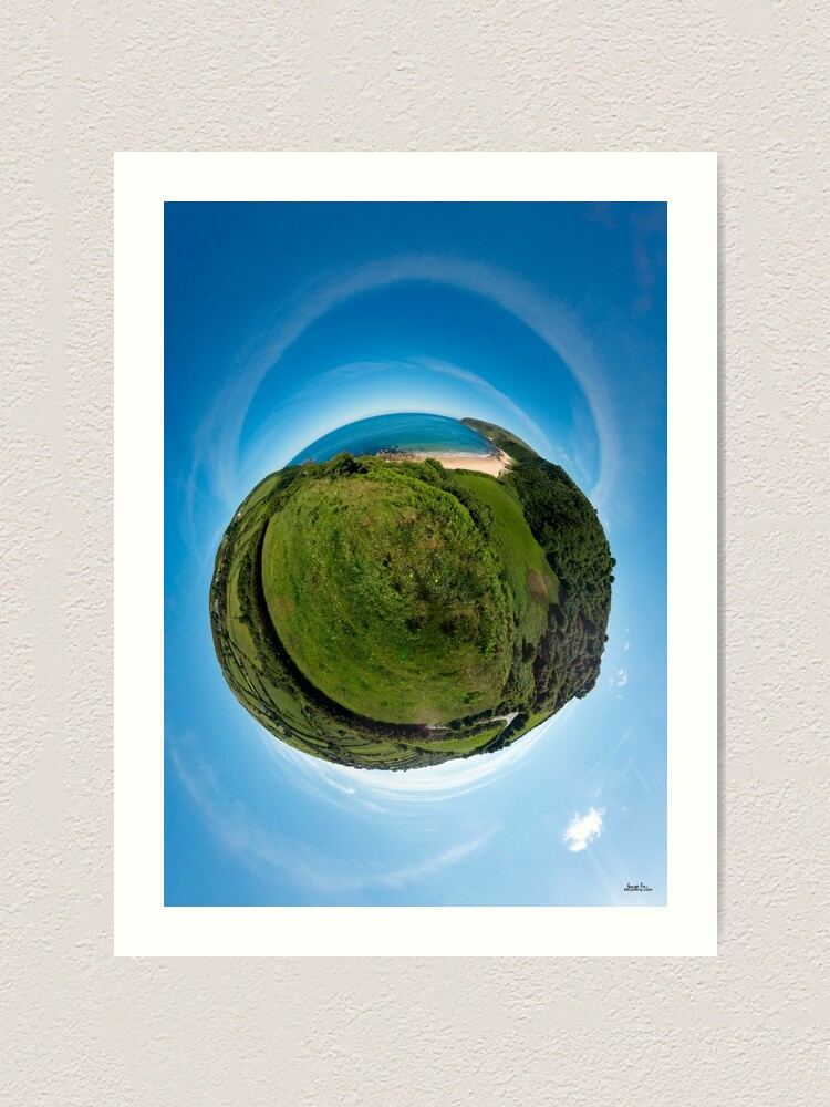Alternate view of Kinnagoe Bay (as a floating green planet) Art Print