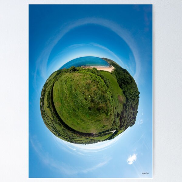 Kinnagoe Bay (as a floating green planet) Poster