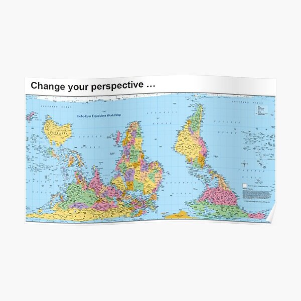 World Map Upside Down Poster Poster For Sale By Charlesalexshop   Poster,504x498,f8f8f8 Pad,600x600,f8f8f8 