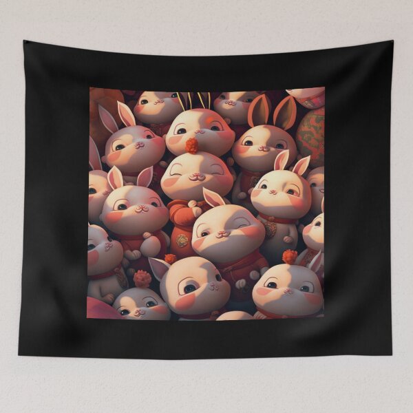 Item preview, T-shirts with happy rabbit designs for Chinese New Year designed and sold by BeerBot.