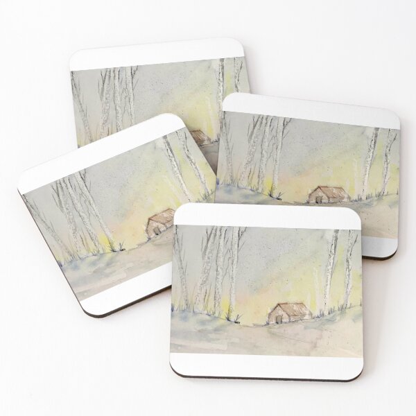 Item preview, Soft winter sunlight over landscape.  designed and sold by watercolorsLiz.