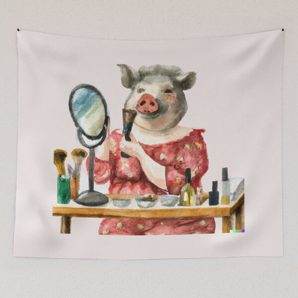 Item preview, Vietnamese Female Piglet Wearing Makeup designed and sold by PapitosPlace.