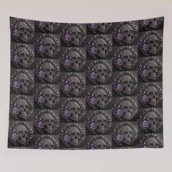 Item preview, Skull Mandala With Dying Purple Roses designed and sold by Healio2.