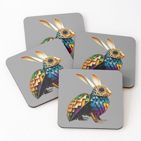 Aperçu de l'œuvre Oiseau Lapin Steampunk Art Déco | Lapin coeur arc-en-ciel | Pâques arc-en-ciel | haute résolution créée et vendue par Synthetic-Intel.