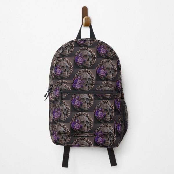 Item preview, Gothic Skull Mandala With Purple Roses designed and sold by Healio2.