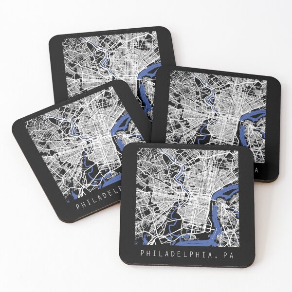 Item preview, Philadelphia Pennsylvania PA city map black and white designed and sold by gifts-ideas.