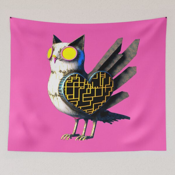 Item preview, Art Deco Steampunk Cat Bird Hybrid | Digicat | Heart Cat Love Cat | high resolution designed and sold by Synthetic-Intel.