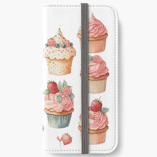 Delicious Cupcakes Watercolor iPhone Wallet