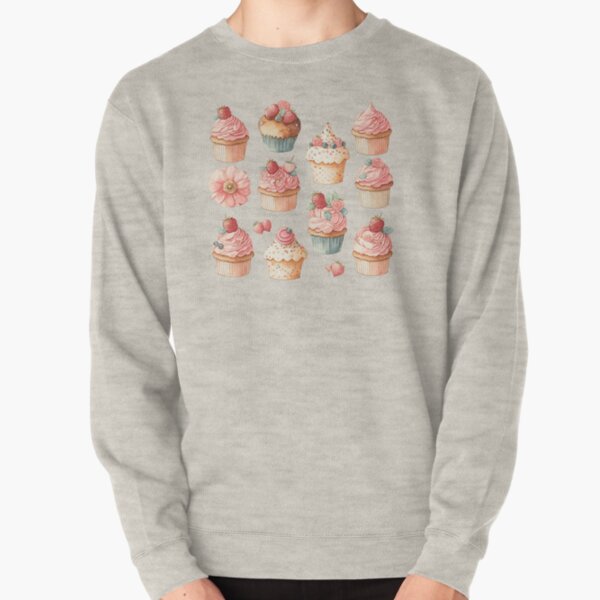Delicious Cupcakes Watercolor Pullover Sweatshirt
