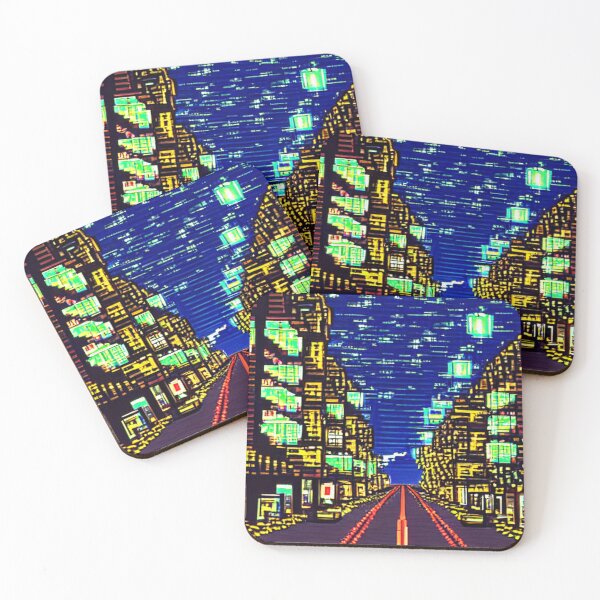 Item preview, 8-bit style cityscape designed and sold by PixelDripped.