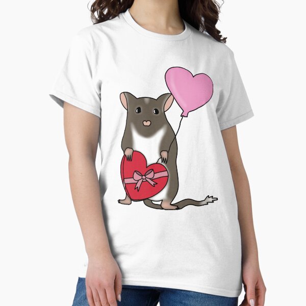 Vista previa del artículo con la obra «Lindo jerbo marrón con globo de corazón y chocolates.», diseñado y vendido por Becky-Marie.