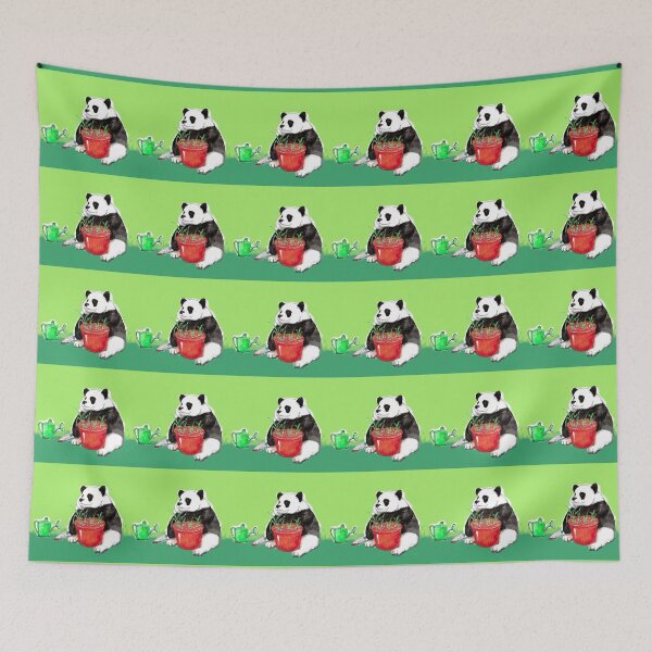 Item preview, Giant Panda Gardening painting designed and sold by Art by Kirsten Sneath.