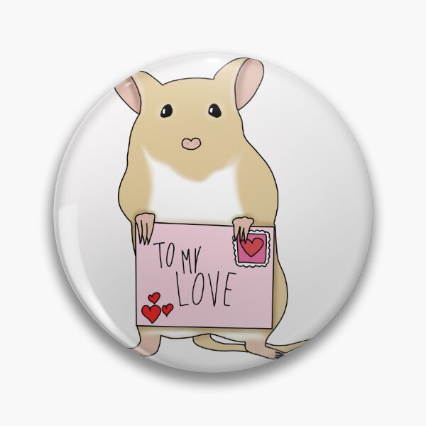 Item preview, Cute golden gerbil holding love letter designed and sold by Becky-Marie.