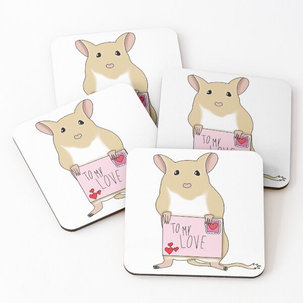 Item preview, Cute golden gerbil holding love letter designed and sold by Becky-Marie.