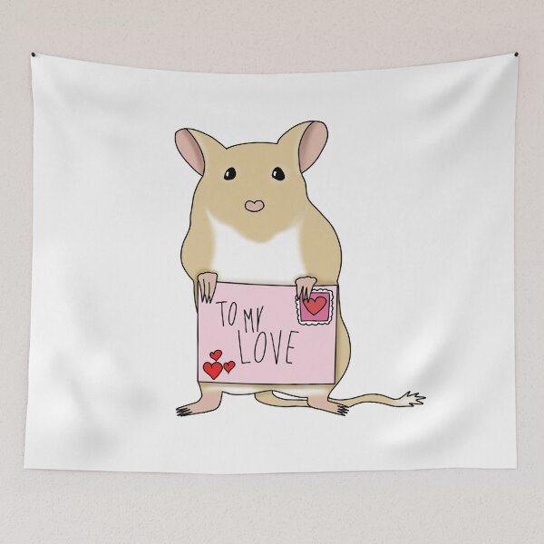 Item preview, Cute golden gerbil holding love letter designed and sold by Becky-Marie.