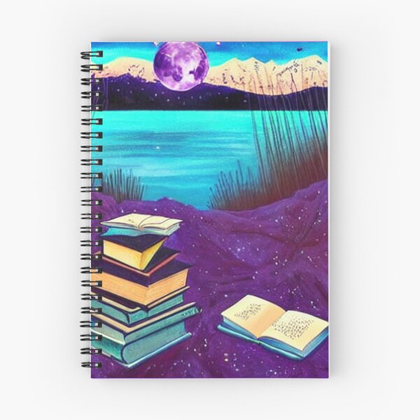 Item preview, Purple moon and books designed and sold by IviBlack.