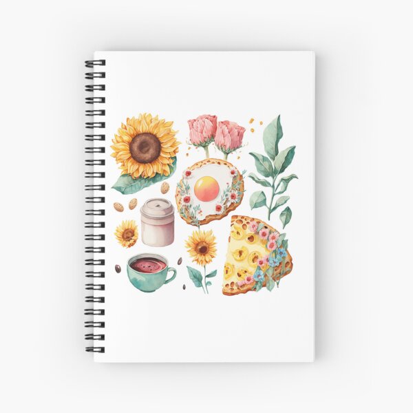 Mediterranean Breakfast Watecolor Spiral Notebook