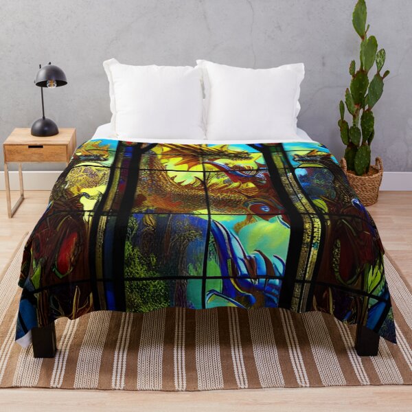 Item preview, Dragones en vidriera de colores generados por inteligencia artificial designed and sold by megadrina.