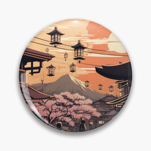 Item preview, Diseño japonés Ukiyoe de la ciudad | estilo asiático designed and sold by iMasterHox.