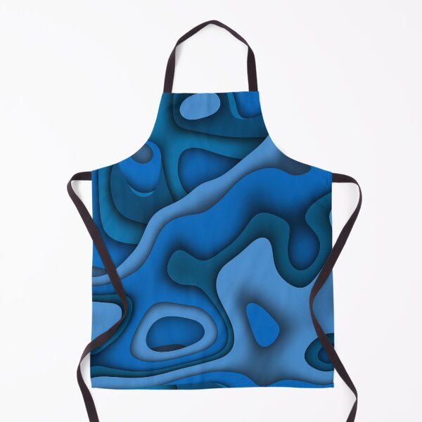 Item preview, Abstract Geometric square. Wave pattern and Curved Freeline for Paper Cut design on Blue Monotone designed and sold by Gugurat.